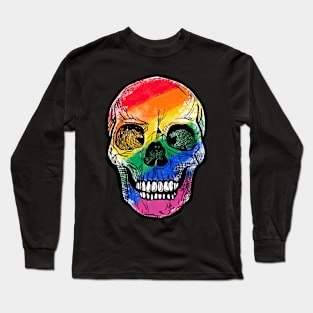 Pride Skull Colorful Pride Rainbow Long Sleeve T-Shirt